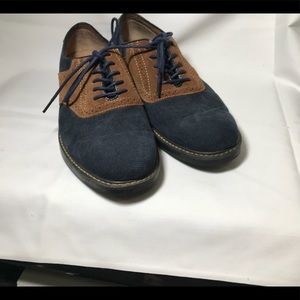 BASS Men’s Blue & Brown Oxfords Canvas and Suede Shoes Size 7